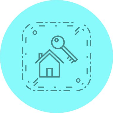 Moda Biçiminde Ev Anahtarı Simgesi İzole Arkaplan