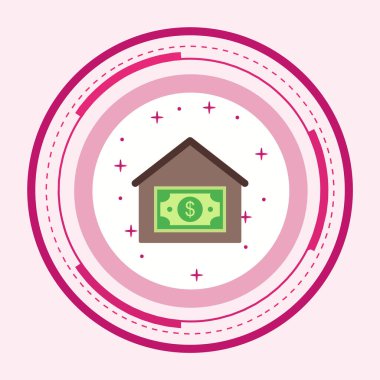 Moda Biçiminde Ev Fiyat Simgesi Ayrı Arka Gruplandırılmış