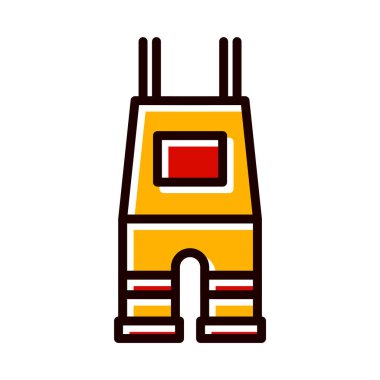  Dungarees Simgesi Moda Biçimli vektör çizimi 
