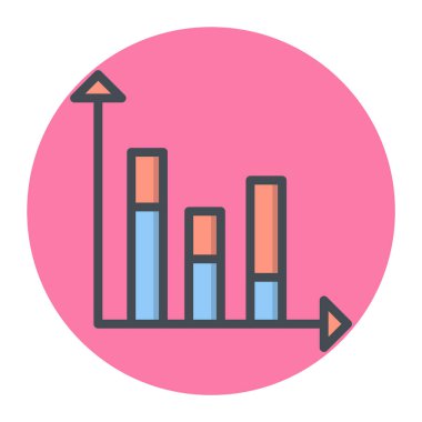 Moda Biçimli İstatistik Simgesi İzole Arkaplan