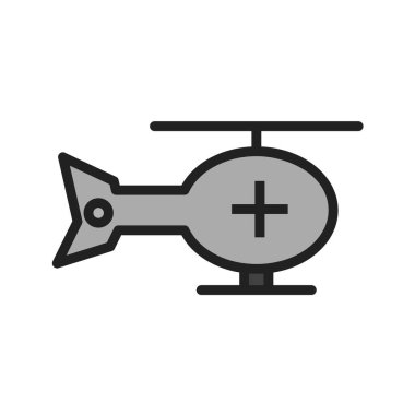 Helikopter simgesi vektör illüstrasyonu