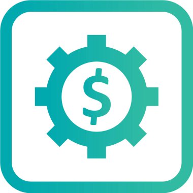 Dolar işareti vektör simgesi. biçim düz sembol, mavi renk, kare çerçeve arkaplan