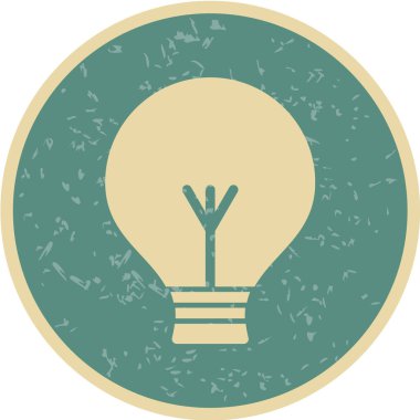 Beyaz arkaplanda düz bir şekilde ampul simgesi