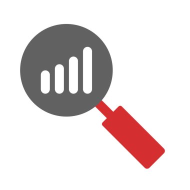 Büyütme cam simgesi, vektör illüstrasyonu