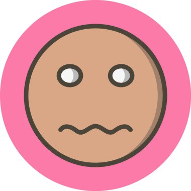 Gergin Emoji Simgesi Moda Tarzı İzole Arkaplan 