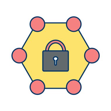 asma kilit simgesi, vektör çizimi