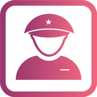 askeri kişi vektör illüstrasyonu, basit simge