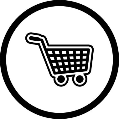 Alışveriş Arabası Simgesi Moda Tarzı İzole Arkaplanda