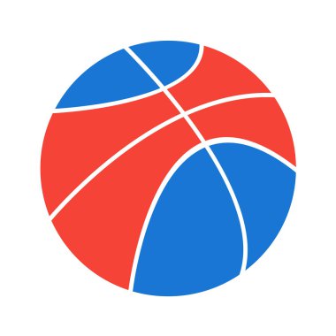 Basketbol topu simgesi düz renk daire şeklinde. vektör illüstrasyonu