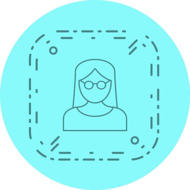 Moda Biçimli İzole Arkaplan Kadın Bilimadamı Simgesi      