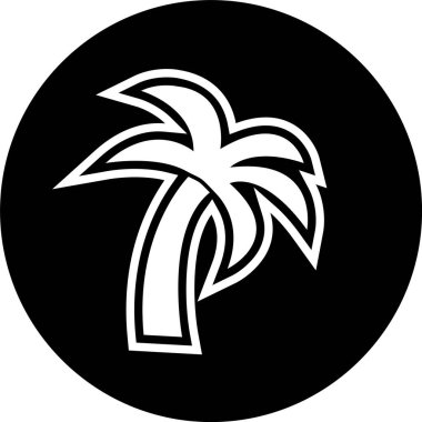 Moda Biçimli Palmiye Ağacı Simgesi İzole Arkaplan