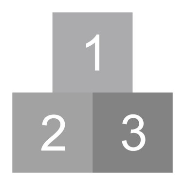 Moda Biçimli 123 Küp Simgesi İzole Arkaplan      