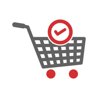 Doğrulanmış Cart Ögeleri Moda Biçimli İzole Arkaplan Simgesi