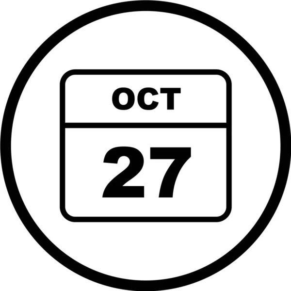 Kalender Met Datum Oktober — Stockvector