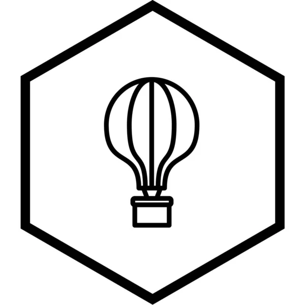 Icône Ballon Air Chaud Dans Style Plat Isolé Sur Fond — Image vectorielle