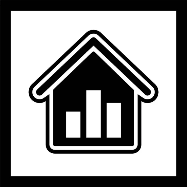 Estatísticas Imobiliárias Ícone Estilo Moda Fundo Isolado — Vetor de Stock