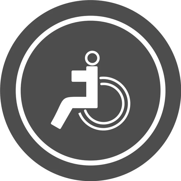 Icône Signe Fauteuil Roulant Symbole Personne Handicapée — Image vectorielle