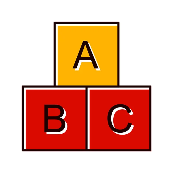 Icona Abc Cubi Stile Tendenza Isolato Sfondo — Vettoriale Stock