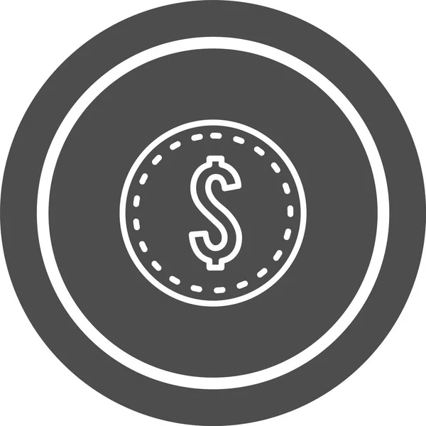 Dollars Coin Icon Trendigen Stil Isolierten Hintergrund — Stockvektor