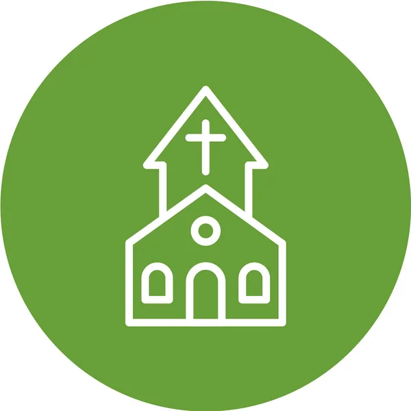 Ikone Der Kirche Symbol Der Religion Vektorillustration — Stockvektor
