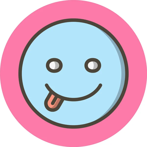 Язик Emoji Значок Стилі Моди Ізольований Фон — стоковий вектор