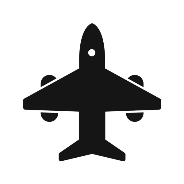 Illustration Vectorielle Noir Blanc Avion — Image vectorielle