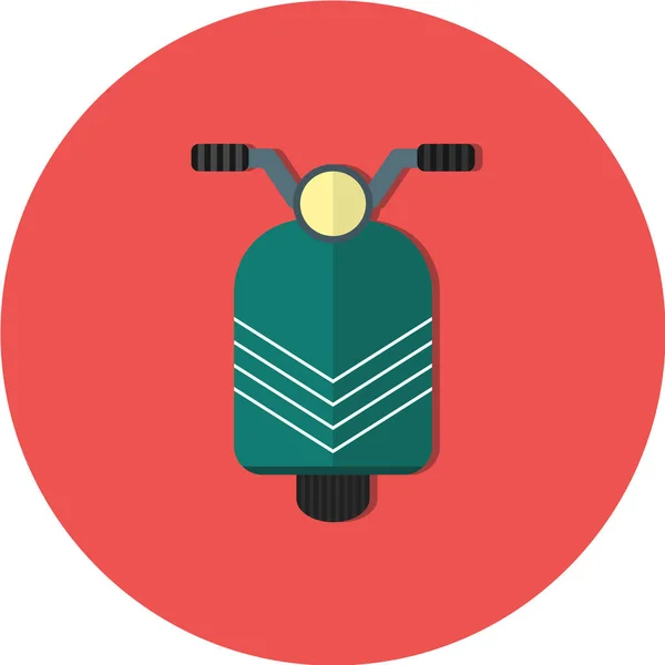 Vector Illustration Single Red Green Vintage Motorcycle — Stock Vector