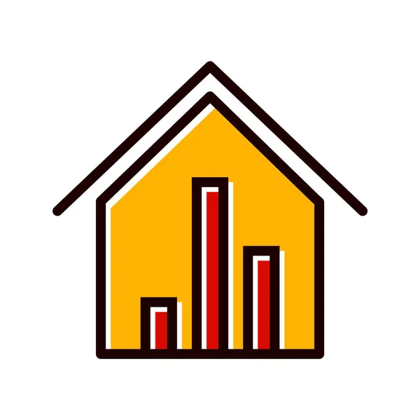 Immobilien Statistik Ikone Trendigen Stil Abgeschottet — Stockvektor