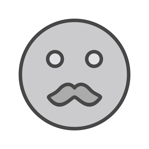 Moustache Emoji Icono Estilo Moda Aislado Fondo — Vector de stock