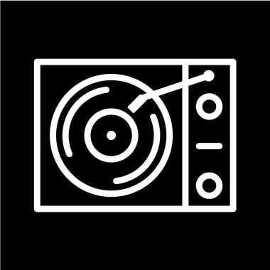 Vinil oynatıcı vektör çizimi, basit simge