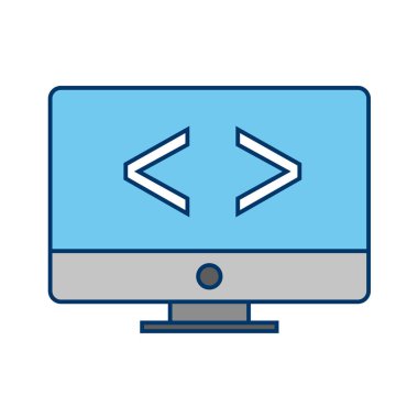 bilgisayar izleme simgesi, vektör illüstrasyonu