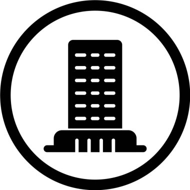 vektör siyah ve beyaz bina simgesi