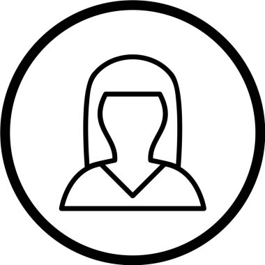 Siyah çemberdeki kullanıcı simgesi beyaz arkaplanda izole edildi. vektör illüstrasyonu