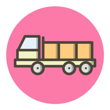 Kamyon simgesi beyaz arka planda izole edilmiş. ulaşım sembolü vektör çizimi. 