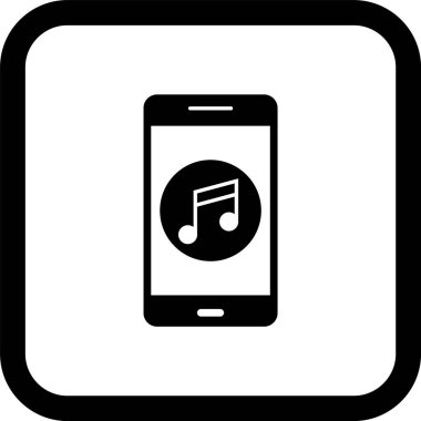  Mobil Müzik Uygulaması Simgesi Moda Biçimli İzole Arkaplan