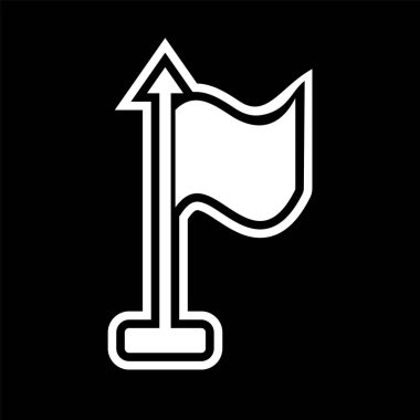  Eğilim biçimi izole edilmiş arkaplanda bayrak simgesi