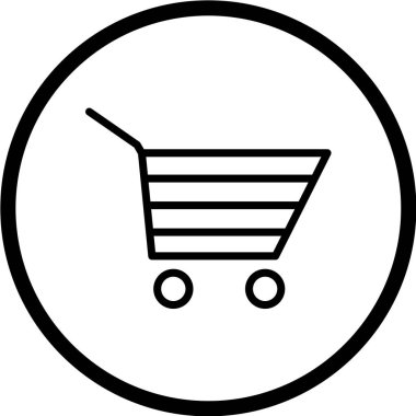 Alışveriş arabası simgesi, vektör illüstrasyonu