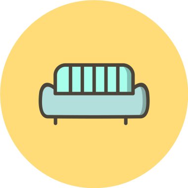 Koltuk vektör simgesi. Yatak mobilyası tabelası. ofis sembolü