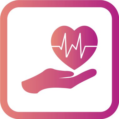 Beyaz arkaplan vektörü illüstrasyonunda izole edilmiş kırmızı çemberdeki kalp simgesi