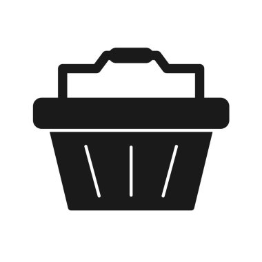 Alışveriş sepeti ikonu vektör illüstrasyonu