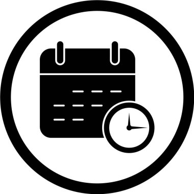 Bir takvim simgesinin vektör illüstrasyonu