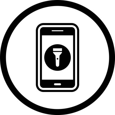 Moda Biçimli Flash Işık Mobil Uygulama Simgesi İzole Arkaplan