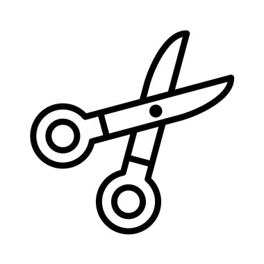 makas çizgi simgesi, vektör illüstrasyonu