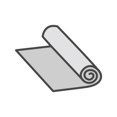 Kağıt Yuvarlama Simgesi Moda Biçiminde İzole Arkaplan  