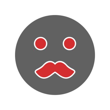 Bıyık Emoji Simgesi Moda Tarzı İzole Arkaplan