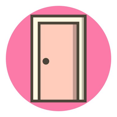 Moda Biçimli Kapı Simgesi İzole Arkaplan 