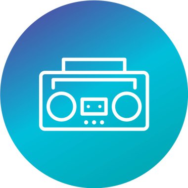 vektör illüstrasyonu, basit kaset oynatıcı simgesi