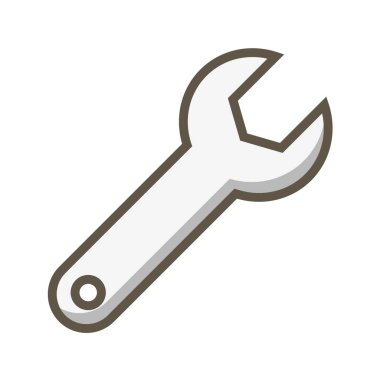 İngiliz anahtarı simgesi beyaz arkaplanda izole edildi. servis sembolü çizimi.