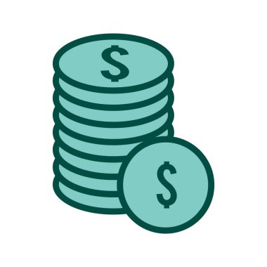 Bozuk Para Simgesi Moda Biçiminde İzole Arkaplan