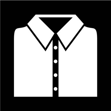 Beyaz arkaplanda siyah renkli tişört ikonu. giyim sembolü vektör illüstrasyonu.